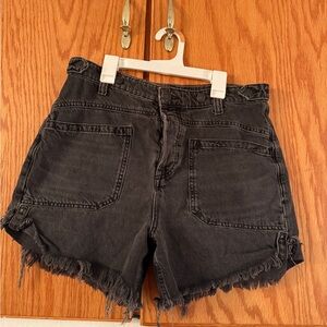 Free People Black Demin Shorts